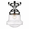 thumbnail image 1 of 1 Light Flush Mount In Industrial Style-15.75 Inches Tall And 10.5 Inches Wide-Chrome Finish-Clear Seedy Glass Color Z-Lite 736F10-Ch, 1 of 2