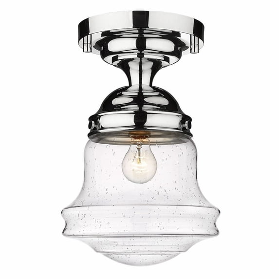 1 Light Flush Mount In Industrial Style-15.75 Inches Tall And 10.5 Inches Wide-Chrome Finish-Clear Seedy Glass Color Z-Lite 736F10-Ch