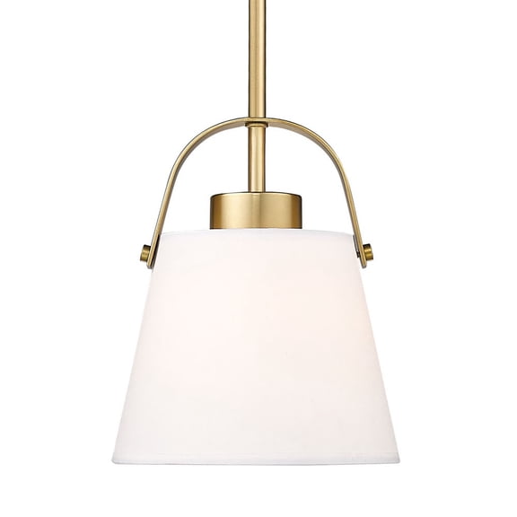 Z-Lite 743P8-HBR Z-Studio Linen Pendant 8" Wide Mini Pendant - Brass