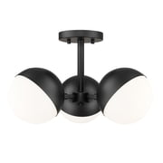 Z-Lite 7517-3SF-MB Realm Sphere 3 Light 18" Wide Semi-Flush Ceiling Fixture - Black
