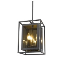 Z-Lite Infinity 3 Light Mirror Glass Steel Mini Pendant in Misty Charcoal