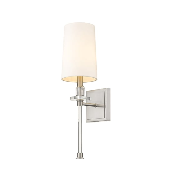 Z-Lite Sophia Transitional Steel Wall Sconce in Brushed Nickel and White
