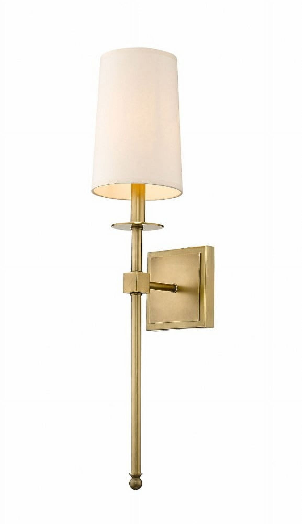 Rubbed Brass 26" Dimmable Wall Sconce with Fabric Shade