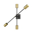 thumbnail image 1 of 4 Light Wall Sconce In Architectural Style-32 Inches Tall And 4.5 Inches Wide-Matte Black/Olde Brass Finish Z-Lite 814-4S-Mb-Obr, 1 of 5