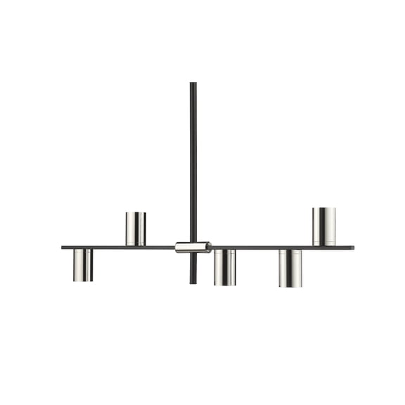 814-5MB-PN-Z-Lite-Calumet - 5 Light Chandelier In Architectural Style-16.5 Inches Tall and 18 Inches Wide Mate Black/Polished Nickel  Matte Black/Olde