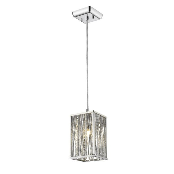 Z-Lite 872Ch-Smp Terra 1 Light 5" Wide Square Crystal Pendant - Chrome