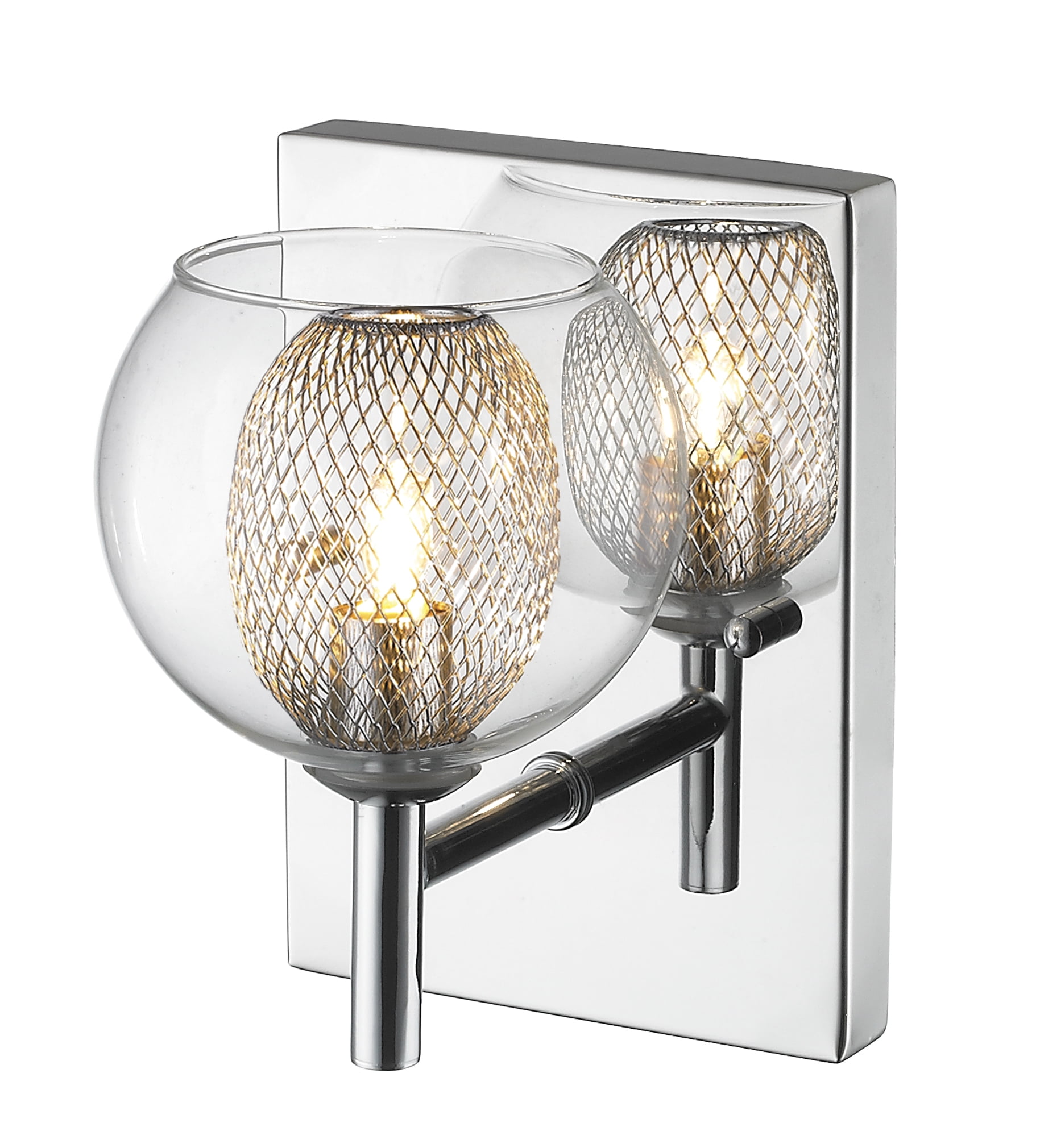 Chrome Dimmable Wall Sconce with Clear Glass Shade