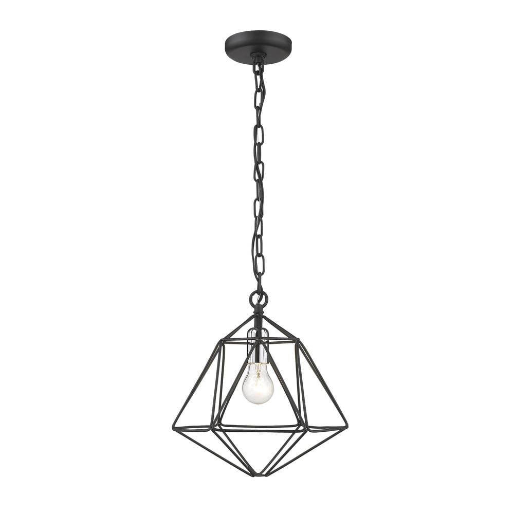 Z-Lite 918MP-MB-CH 12.25 x 11.75 in. Geo Mini Pendant, Matte Z-Lite 918MP-MB-CH 12.25 x 11.75 in. Geo Mini Pendant, Matte
