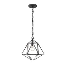 Z-Lite 918MP-MB-CH 12.25 x 11.75 in. Geo Mini Pendant, Matte Black & Chrome