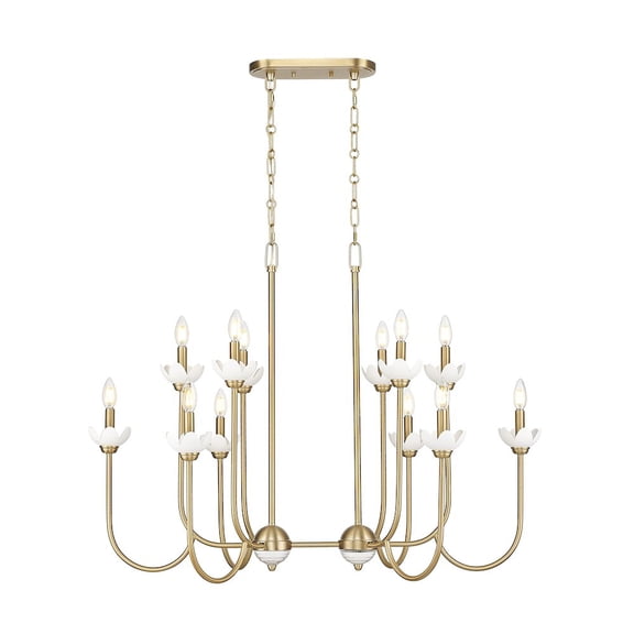 Z-Lite Allistair 12 Light Linear Chandelier in Modern Gold color, Steel frame