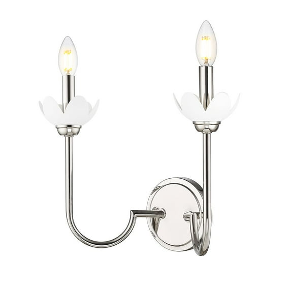 Z-Lite Allistair 2 Light Wall Sconce in Polished Nickel color, Steel frame