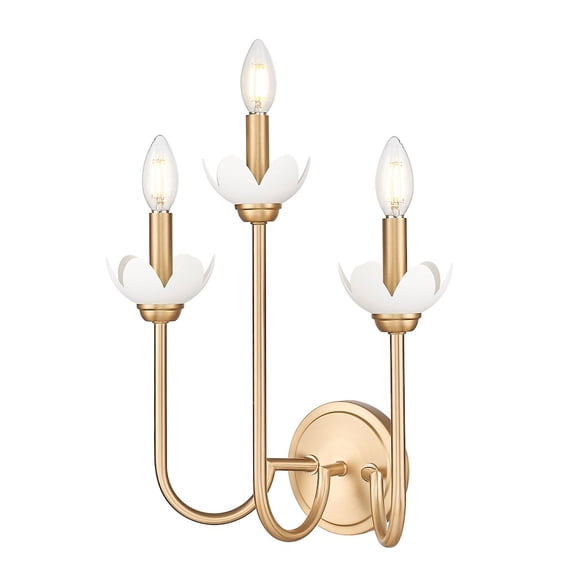 Z-Lite Allistair 3 Light Wall Sconce in Modern Gold color, Steel frame