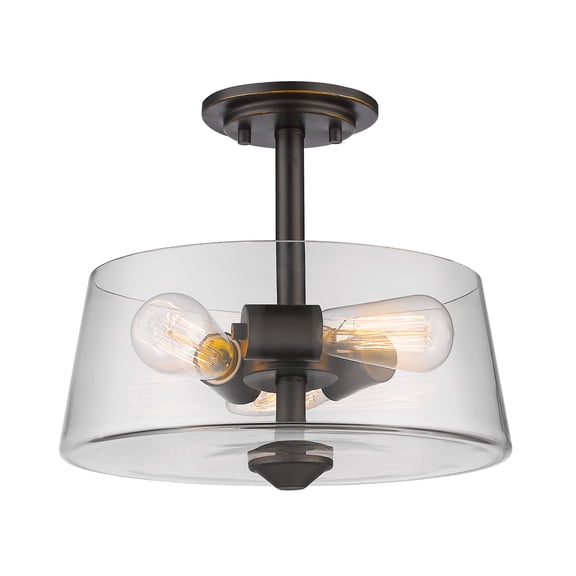 Z-Lite Annora 3-Light Semi Flush Mount, Olde Bronze
