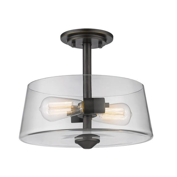 Z-Lite Annora 2 Light Semi Flush Mount in Old Bronze