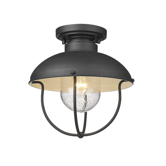 590F-BK-Z-Lite-Ansel - 1 Light Outdoor Flush Mount In Traditional Style-10.75 Inches Tall and 11 Inches Wide-Black Finish
