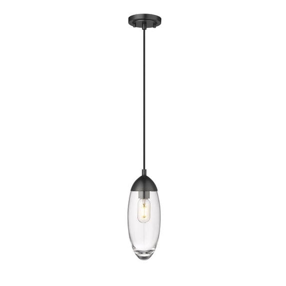 651P-MB-Z-Lite-Arden - 1 Light Pendant In Modern Style-12 Inches Tall and 4.5 Inches Wide-Matte Black Finish