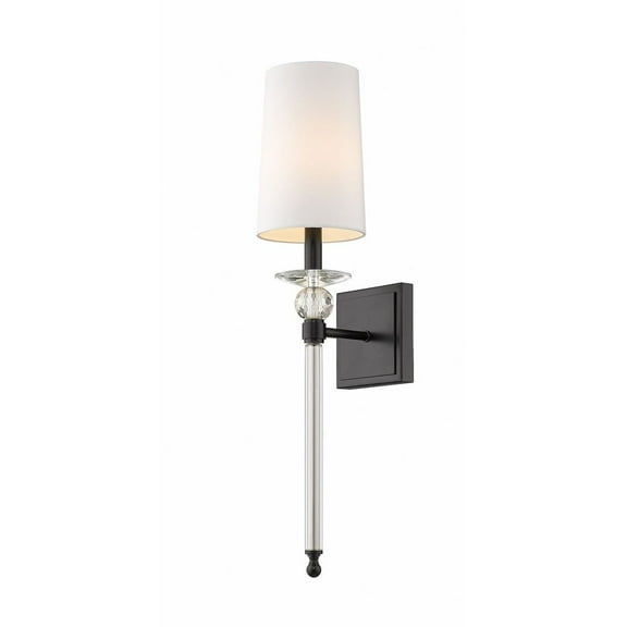Z-Lite Ava Transitional Steel Wall Sconce in Matte Black and White