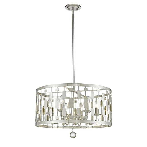 Z-Lite Barclay 12 Light 48" Round Steel Chandelier in Olde Brass