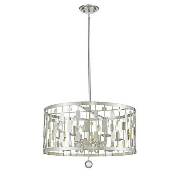 Z-Lite Barclay 12 Light 48" Round Steel Chandelier in Olde Brass