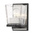 thumbnail image 1 of Z-Lite Bleeker Street Clear Glass Vanity Wall Sconce in Black and Brushed Nickel, 1 of 3