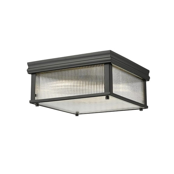 Z-Lite Carnaby 4 Light Flush Mount, Clear Ribbed