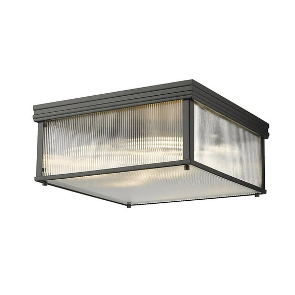 Z-Lite Carnaby 4 Light Flush Mount, Clear Ribbed