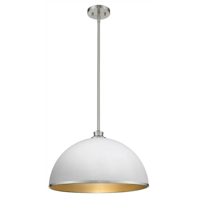 Z-Lite 1930P20-HWH-BN 10 x 20 in. Citadel Pendant, Hammered White & Brushed Nickel