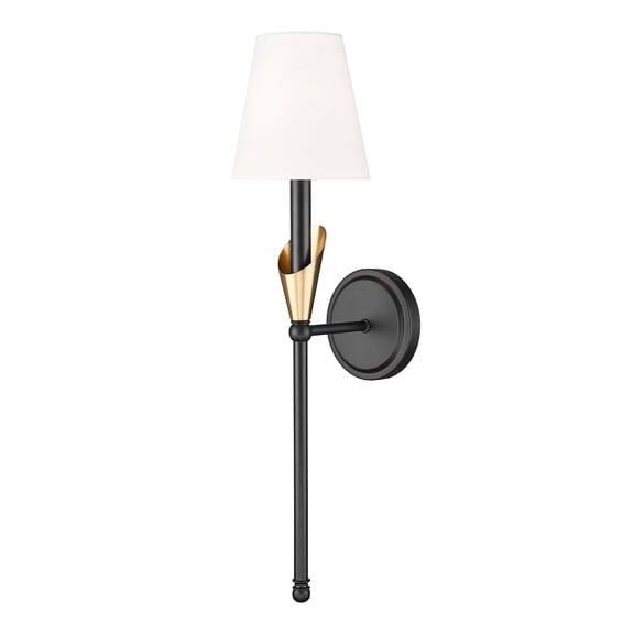 Z-Lite 4014-1SA-MB-MGLD Claudelle 24" Tall Bathroom Sconce - Matte Black / Modern Gold