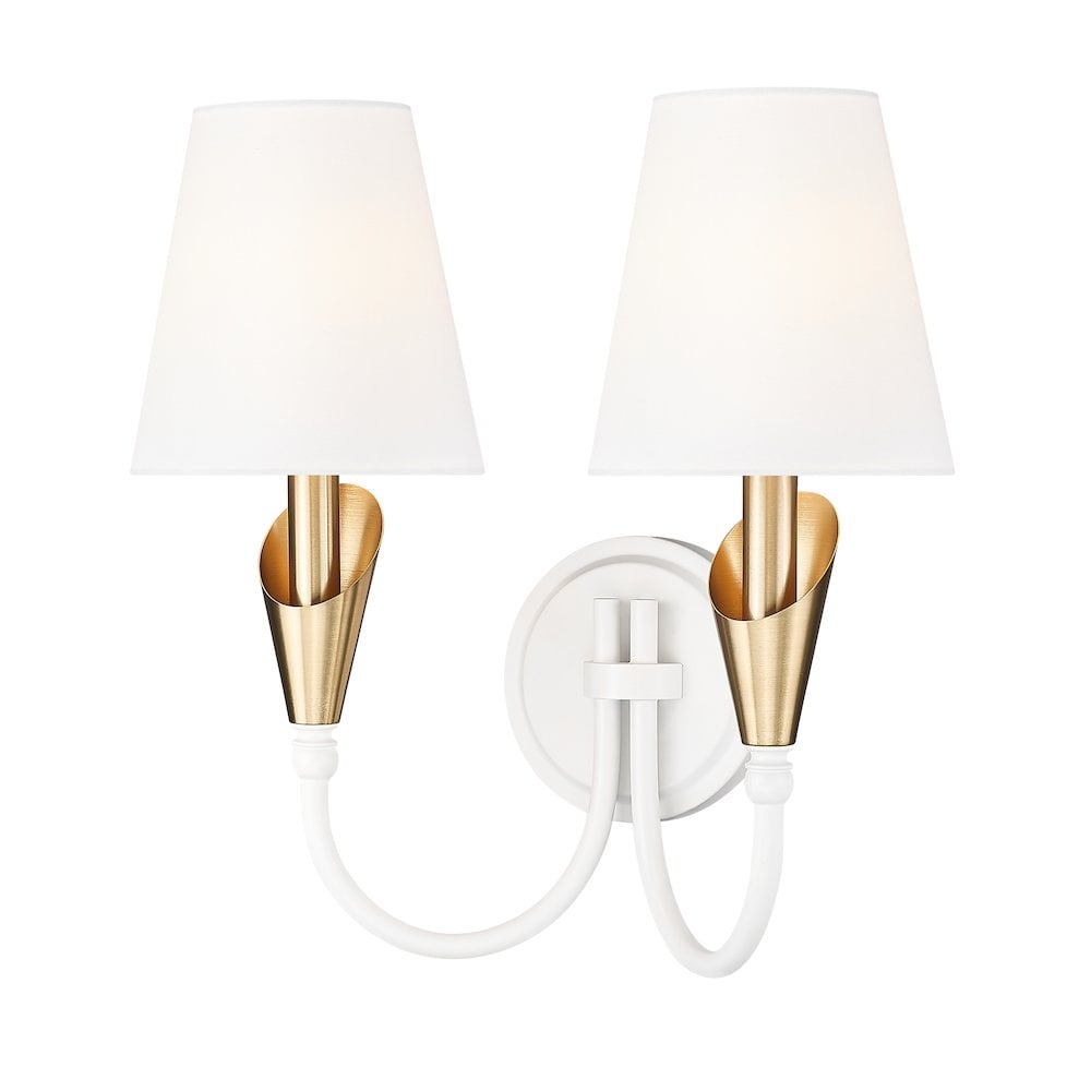 Z-Lite Claudelle 2 Light Wall Sconce in Textured White + Modern