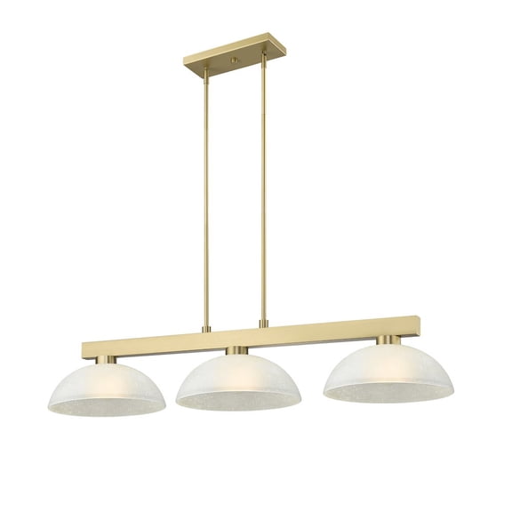 Z-Lite Cobalt 3 Light Billiard, Steel Frame, White Linen Shade Color