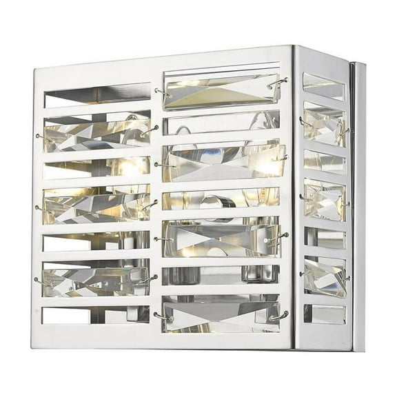 Z-Lite Cronise 2 Light 9" Steel Cage Vanity Wall Sconce in Chrome