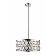 Z-Lite Dealey 5 Light 20" Round Clear Crystal Steel Chandelier in Chrome
