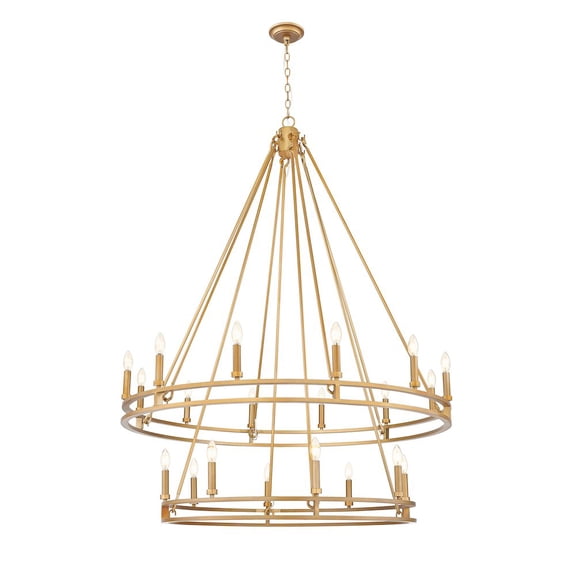 Z-Lite Dennison 20 Light Chandelier in Signature Brass color, Steel frame