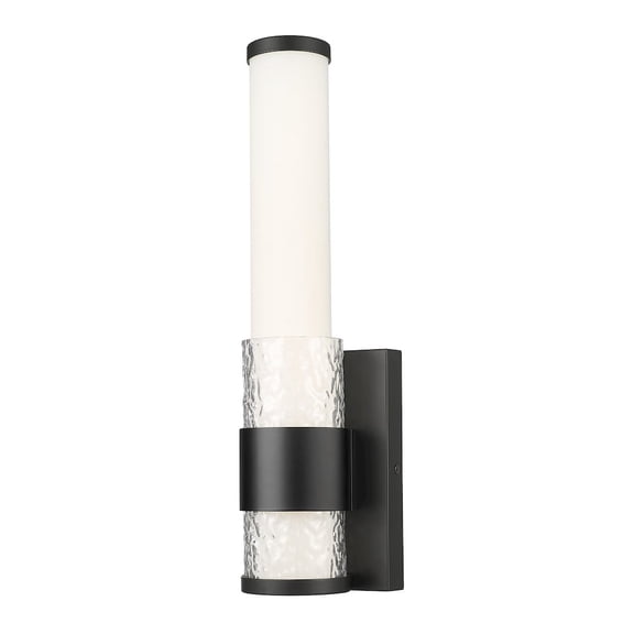 Z-Lite Egon 1 Light Wall Sconce in Matte Black color, Steel frame