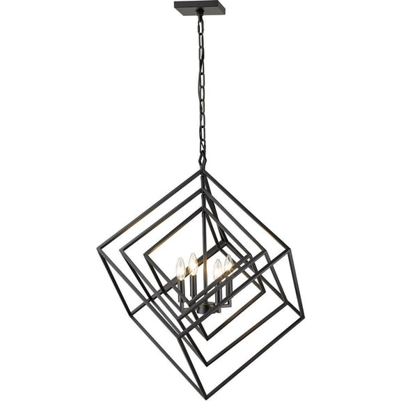 457-4MB-Z-Lite-Euclid - 4 Light Chandelier In Contemporary Style-31.5 Inches Tall and 29.5 Inches Wide -Traditional Installation