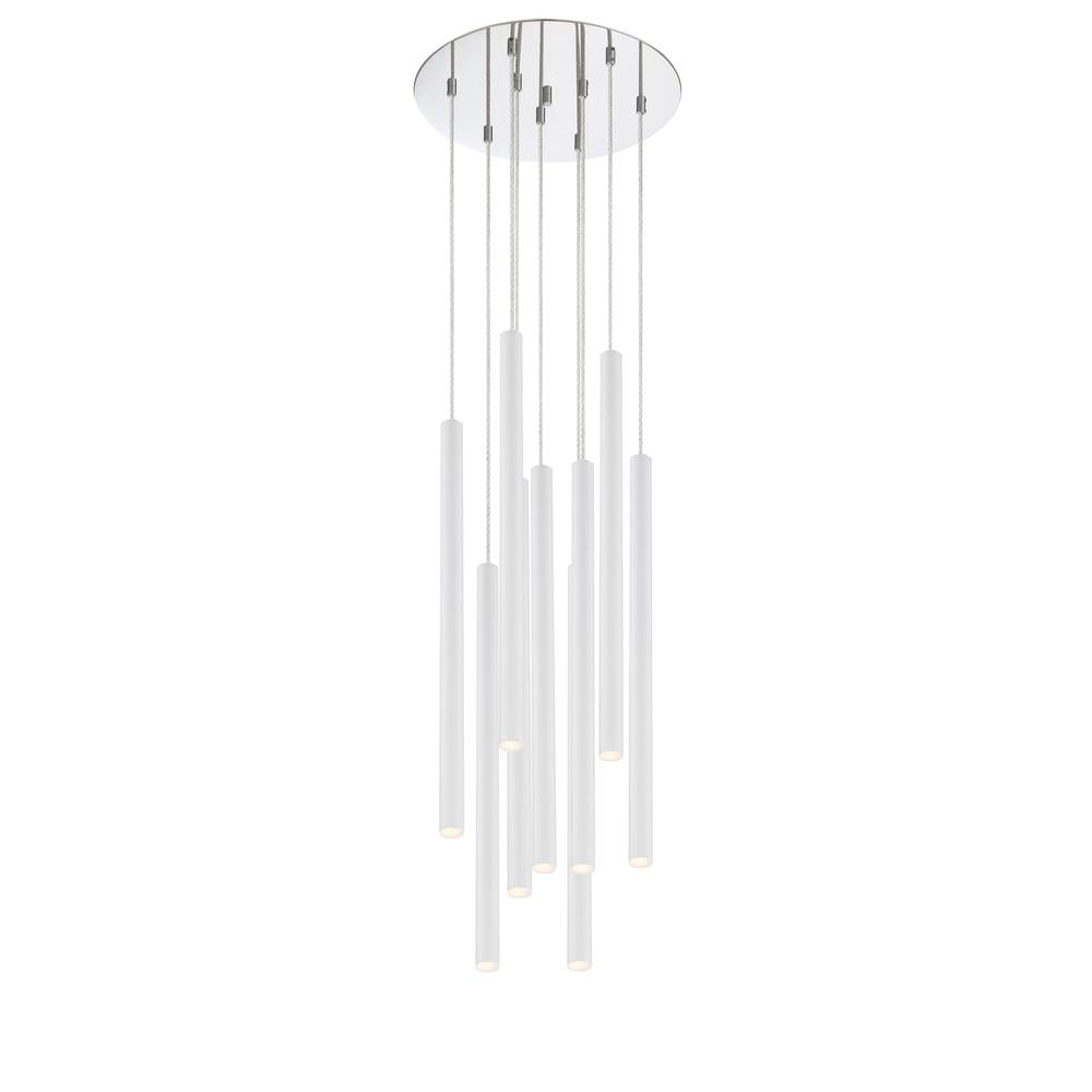 Elegant Windchime-Inspired 24" Matte White LED Island Light
