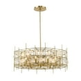 thumbnail image 1 of Z-Lite Garroway 9 Light Modern Steel Chandelier in Aged Brass, 1 of 8