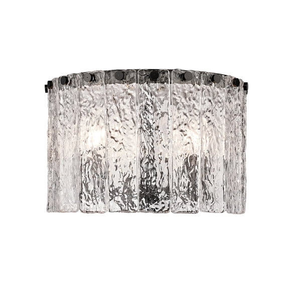 1943F12-MB-Z-Lite-Glacier - 3 Light Flush Mount In Contemporary Style-8 Inches Tall and 12.5 Inches Wide-Matte Black Finish