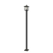 Z-Lite Glenwood 89 Clear Glass Aluminum Outdoor Lamp Post in Black