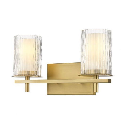 1949-2V-MGLD-Z-Lite-Grayson - 2 Light Bath Vanity In Industrial Style-8.5 Inches Tall and 16 Inches Wide-Modern Gold Finish