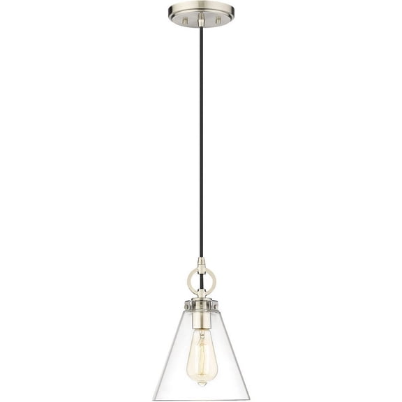 1 Light Pendant In Transitional Style-11.5 Inches Tall And 8 Inches Wide-Brushed Nickel Finish    -Traditional Installation Z-Lite 3034P8-Bn