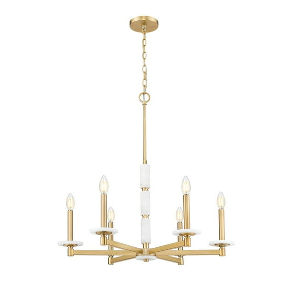Z-Lite Kaden 6 Light Chandelier in Modern Gold color, Steel frame