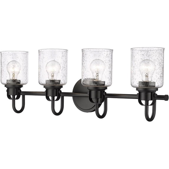 340-4V-MB-Z-Lite-Kinsley - 4 Light Bath Vanity In Transitional Style-9.5 Inches Tall and 28 Inches Wide-Matte Black Finish