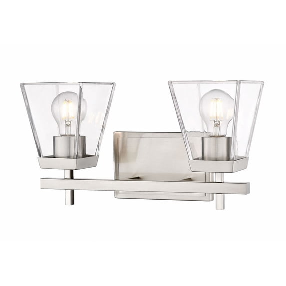 2 Light Bath Vanity In Traditional Style-8.5 Inches Tall And 16 Inches Wide-Brushed Nickel Finish Z-Lite 819-2V-Bn