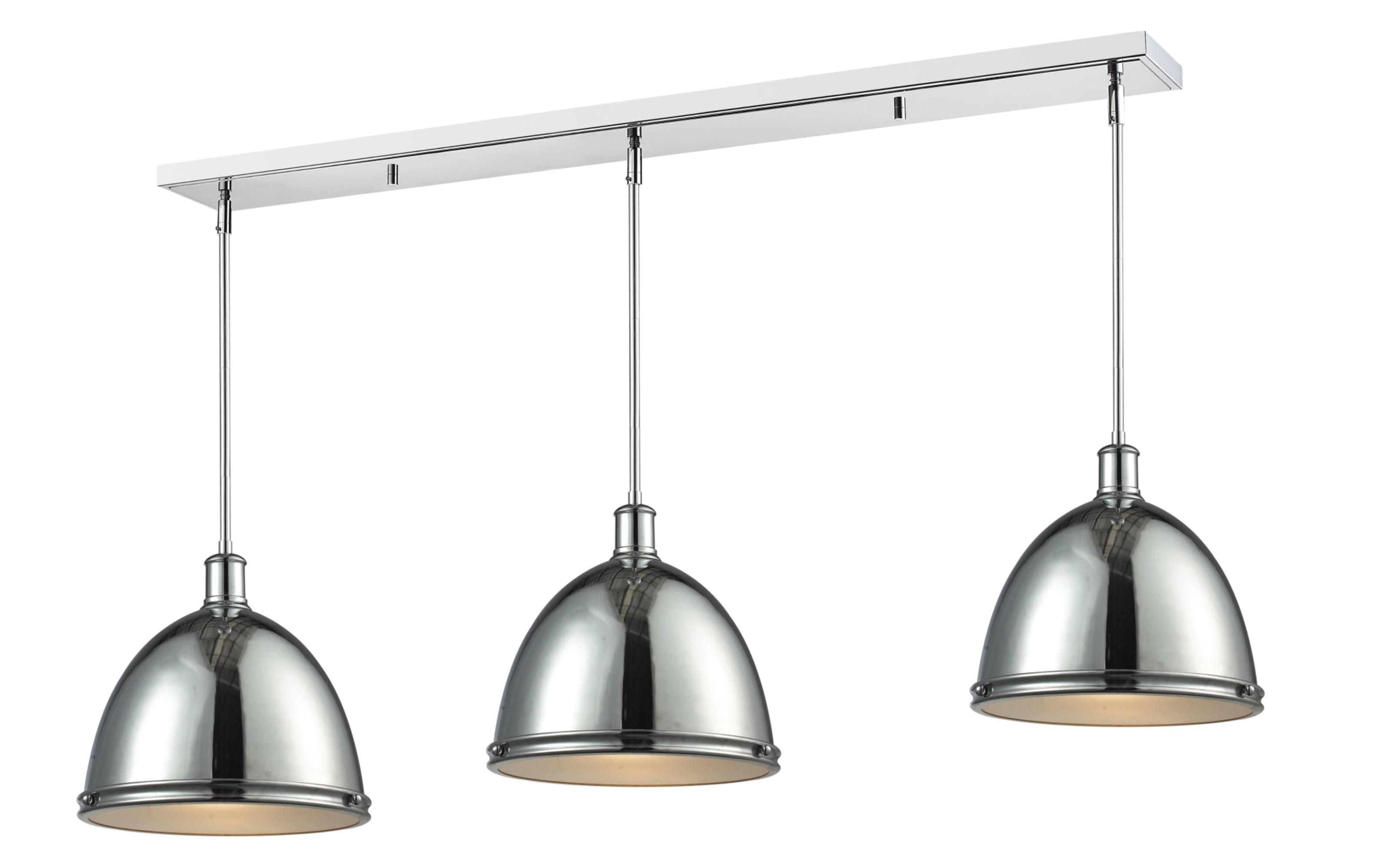 Chrome Glass LED Bowl Pendant Light