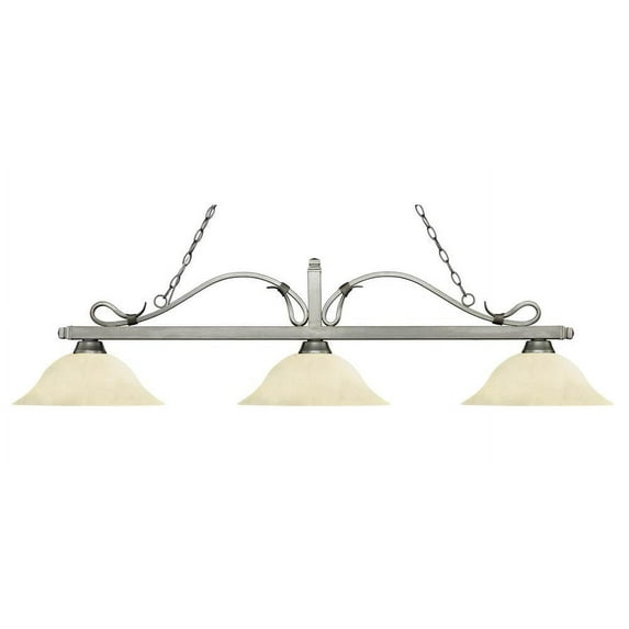 Z-Lite - Melrose - 3 Light Island/Billiard Antique Silver Finish with Golden