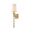 thumbnail image 1 of Z-Lite Mia Transitional Steel Wall Sconce in Rubbed Brass and Beige, 1 of 5
