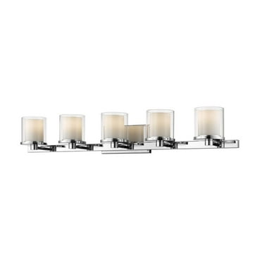 Z-Lite Mia Transitional Steel Wall Sconce in Rubbed Brass and Beige