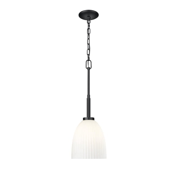 Z-Lite Naya 1 Light Pendant in Matte Black color, Steel frame