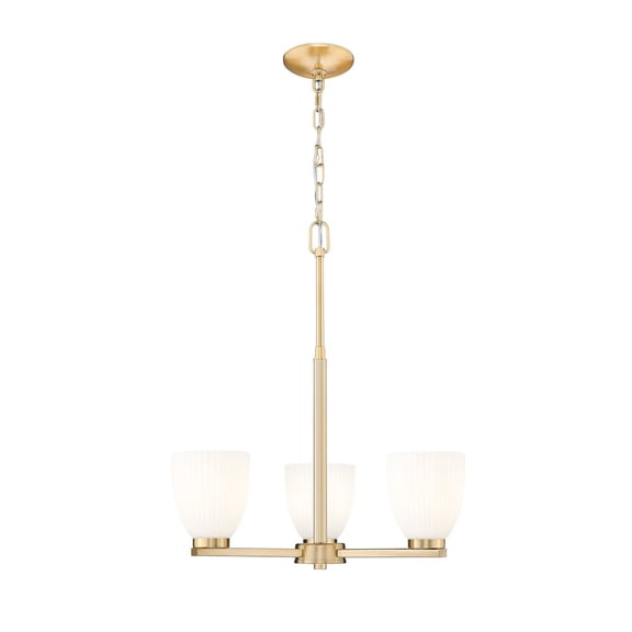 Z-Lite Naya 3 Light Chandelier in Modern Gold color, Steel frame